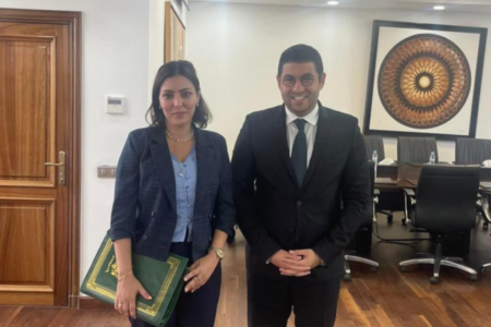Mrs. Imane Lamaoui presents to Minister Mohamed Mehdi Bensaid youth and culture issues
