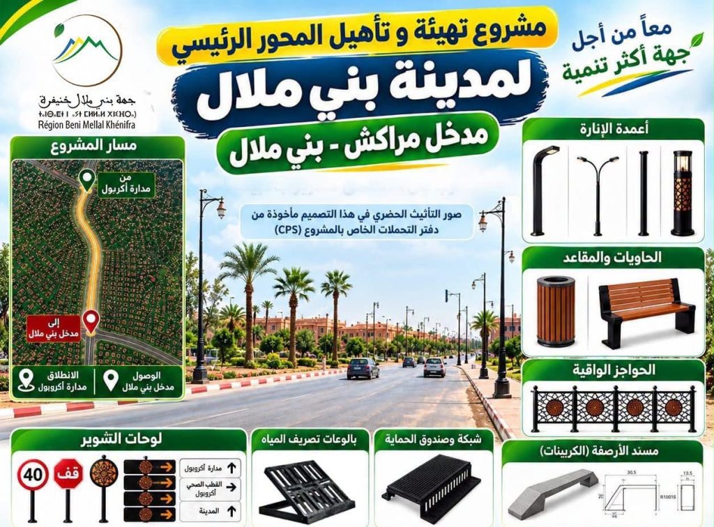 مجلس جهة بني ملال خنيفرة يدعم تهيئة وتأهيل المحاور الطرقية
